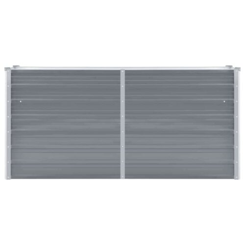 Garden Raised Bed Galvanised Steel 160x40x77cm Grey - Image 3
