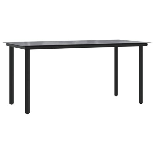 5-Piece Garden Dining Set Black Steel Textilene - Image 4