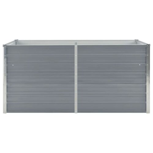 Raised Garden Bed 160x80x77cm Galvanised Steel Grey - Image 3