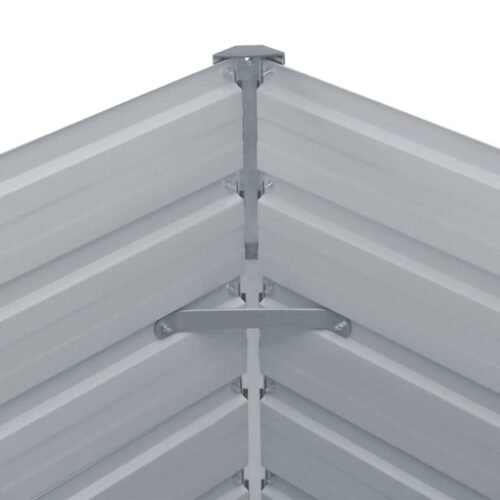 Raised Garden Bed 160x80x77cm Galvanised Steel Grey - Image 5