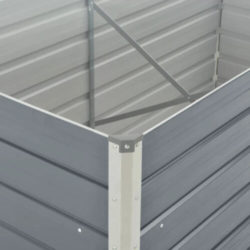 Raised Garden Bed 160x80x77cm Galvanised Steel Grey - Image 6