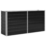 Garden Raised Bed Anthracite 160x40x77cm Galvanised Steel