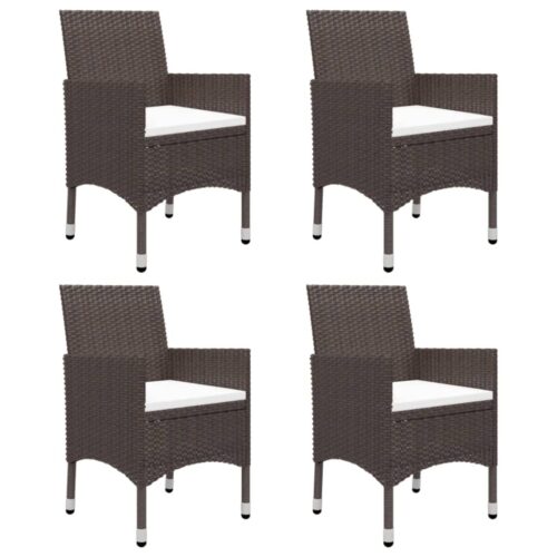 5-Piece Garden Dining Set Brown - Image 12