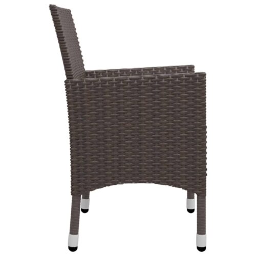 5-Piece Garden Dining Set Brown - Image 7
