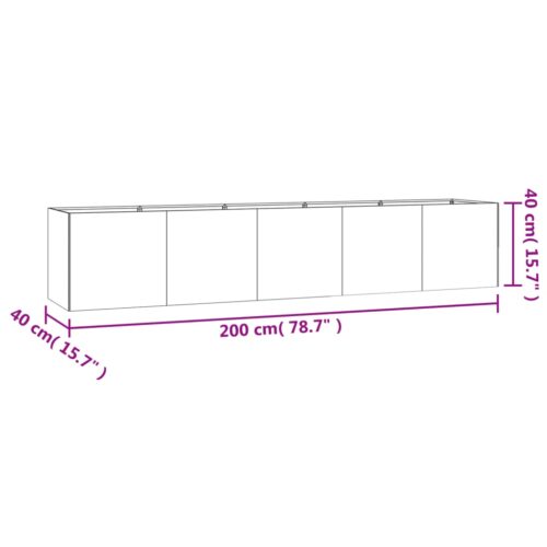 Garden Raised Bed 200x40x40cm Corten Steel - Image 6