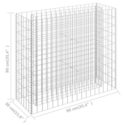 Gabion Raised Bed Galvanised Steel 90x30x90cm - Image 7