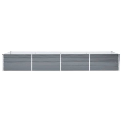 Garden Raised Bed Galvanised Steel 320x80x45cm Grey - Image 3