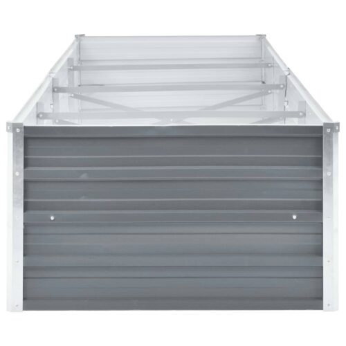 Garden Raised Bed Galvanised Steel 320x80x45cm Grey - Image 4