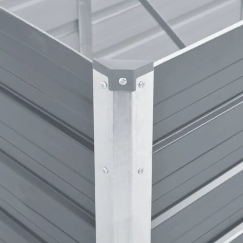 Garden Raised Bed Galvanised Steel 320x80x45cm Grey - Image 5