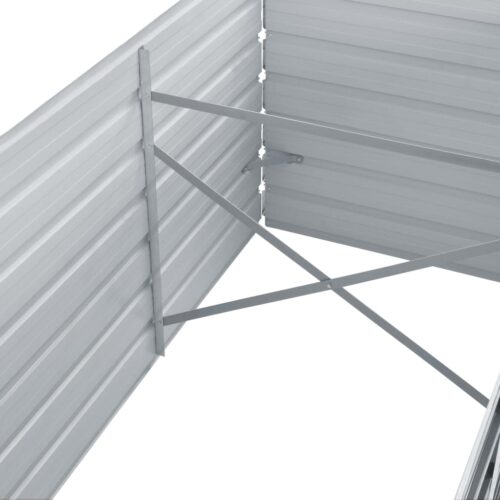 Garden Raised Bed Galvanised Steel 320x80x45cm Grey - Image 6