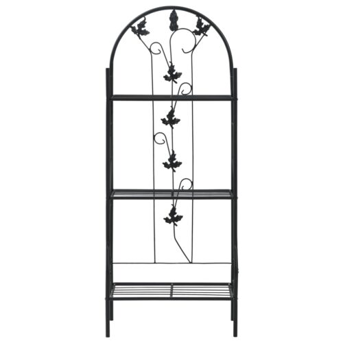 3-Layer Plant Rack Black 52x28x128cm Iron - Image 3