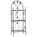 3-Layer Plant Rack Black 52x28x128cm Iron