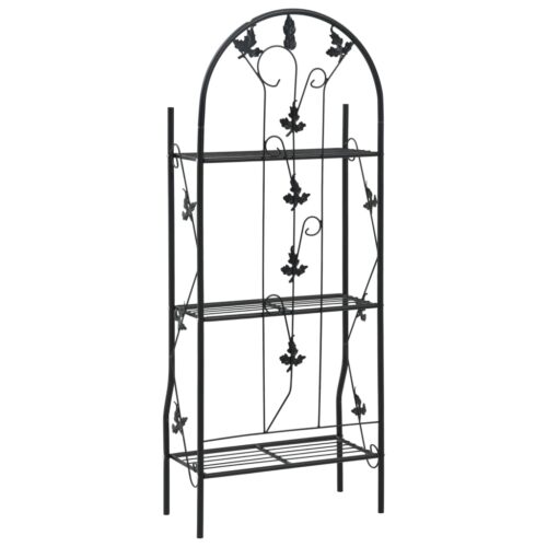 3-Layer Plant Rack Black 52x28x128cm Iron - Image 6
