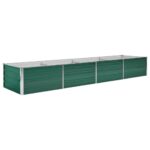 Garden Raised Bed Galvanised Steel 320x80x45cm Green