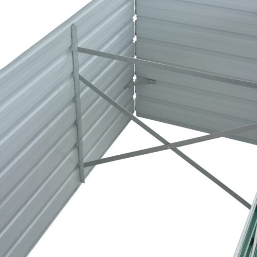 Garden Raised Bed Galvanised Steel 320x80x45cm Green - Image 6