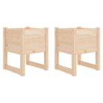 Planters 2pcs 40x40x52.5cm Solid Wood Pine