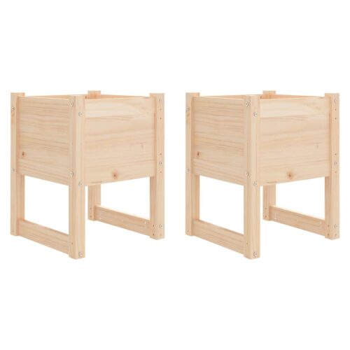 Planters 2pcs 40x40x52.5cm Solid Wood Pine