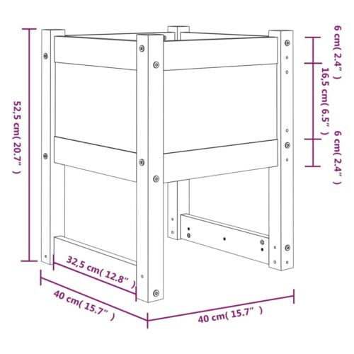 Planters 2pcs 40x40x52.5cm Solid Wood Pine - Image 8