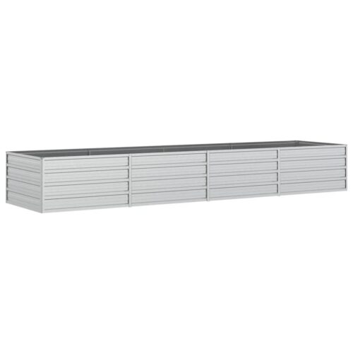 Garden Raised Bed 320x80x45cm Galvanized Steel Silver