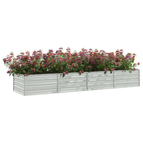 Garden Raised Bed 320x80x45cm Galvanized Steel Silver - Image 3