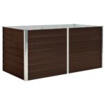 Raised Garden Bed Brown 160x80x77cm Galvanised Steel