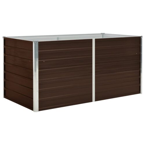 Raised Garden Bed Brown 160x80x77cm Galvanised Steel