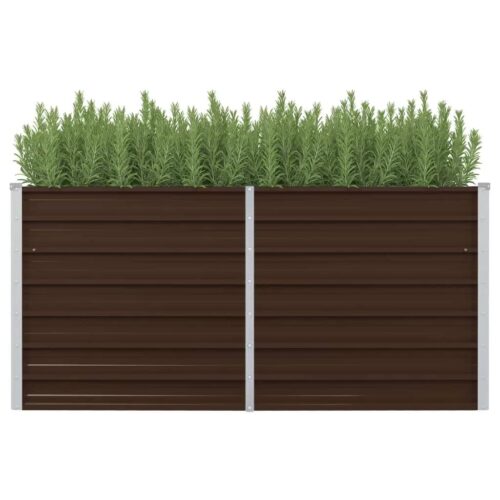 Raised Garden Bed Brown 160x80x77cm Galvanised Steel - Image 2