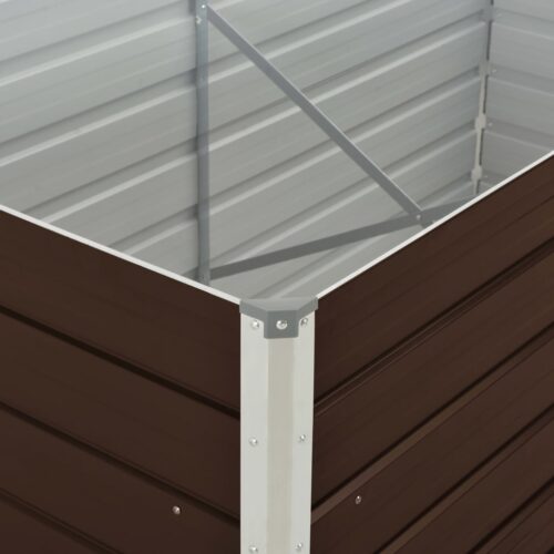 Raised Garden Bed Brown 160x80x77cm Galvanised Steel - Image 5