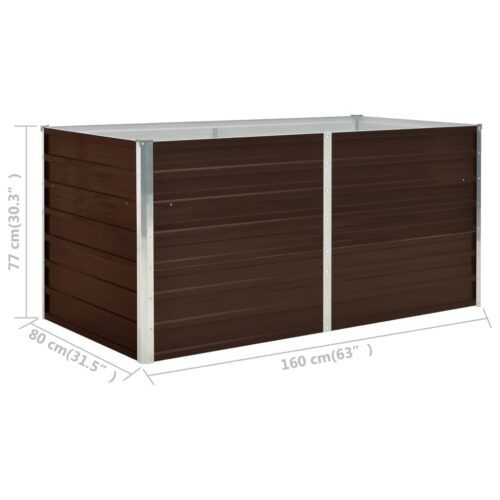 Raised Garden Bed Brown 160x80x77cm Galvanised Steel - Image 7