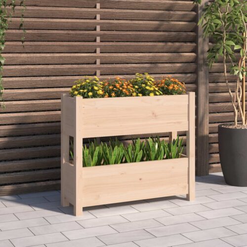 Planter 77x25x66cm Solid Wood Pine - Image 2