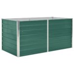 Raised Garden Bed 160x80x77cm Galvanised Steel Green