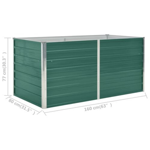 Raised Garden Bed 160x80x77cm Galvanised Steel Green - Image 6