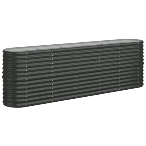 Garden Raised Bed Powder-Coated Steel 224x40x68cm Anthracite