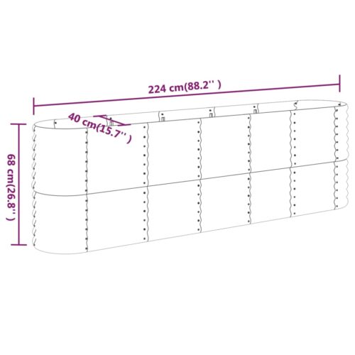 Garden Raised Bed Powder-Coated Steel 224x40x68cm Anthracite - Image 6