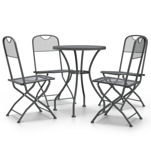 5-Piece Garden Dining Set Expanded Metal Mesh Anthracite