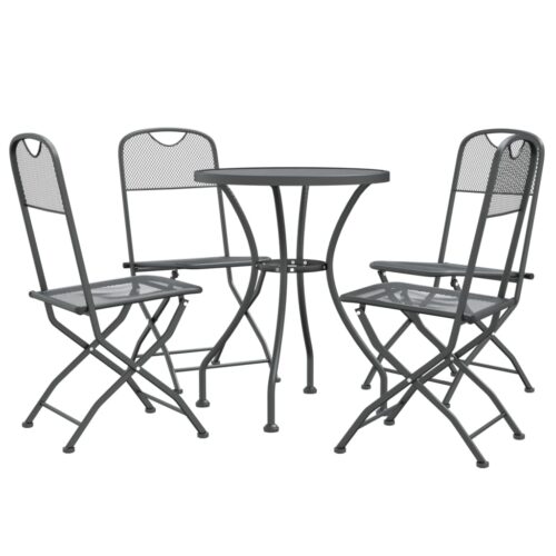 5-Piece Garden Dining Set Expanded Metal Mesh Anthracite - Image 3