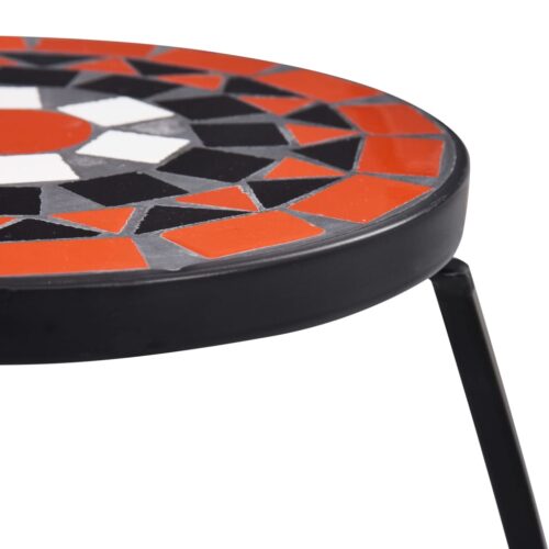 Mosaic Tables 3pcs Terracotta White Ceramic - Image 6