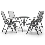 5-Piece Garden Dining Set Expanded Metal Mesh Anthracite