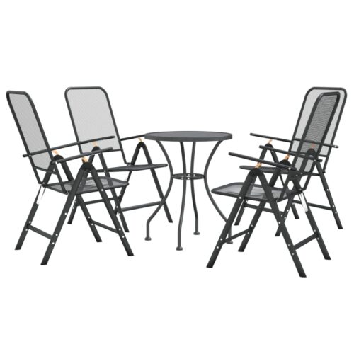 5-Piece Garden Dining Set Expanded Metal Mesh Anthracite - Image 3