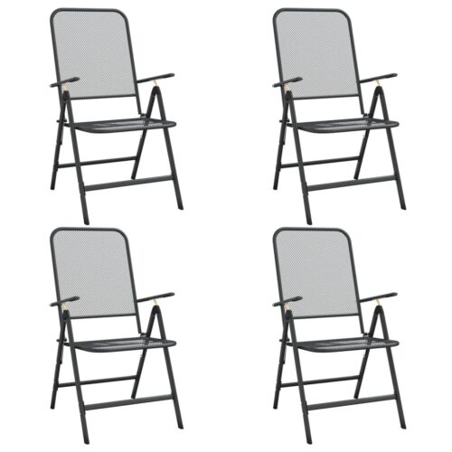 5-Piece Garden Dining Set Expanded Metal Mesh Anthracite - Image 7