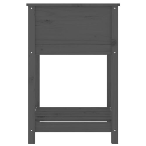Planter with Shelf Grey 54x54x81cm Solid Wood Pine - Image 6