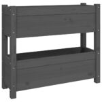 Planter Grey 77x25x66cm Solid Wood Pine