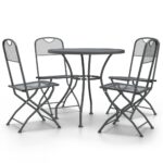 5-Piece Garden Dining Set Expanded Metal Mesh Anthracite