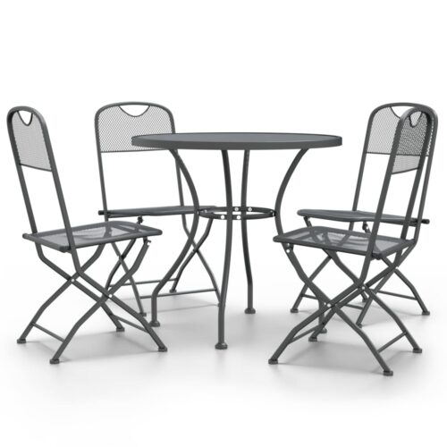 5-Piece Garden Dining Set Expanded Metal Mesh Anthracite