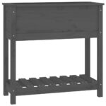 Planter with Shelf Grey 82.5x34.5x81cm Solid Wood Pine
