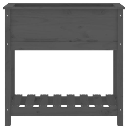 Planter with Shelf Grey 82.5x34.5x81cm Solid Wood Pine - Image 5
