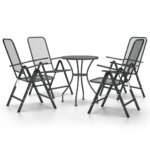 5-Piece Garden Dining Set Expanded Metal Mesh Anthracite