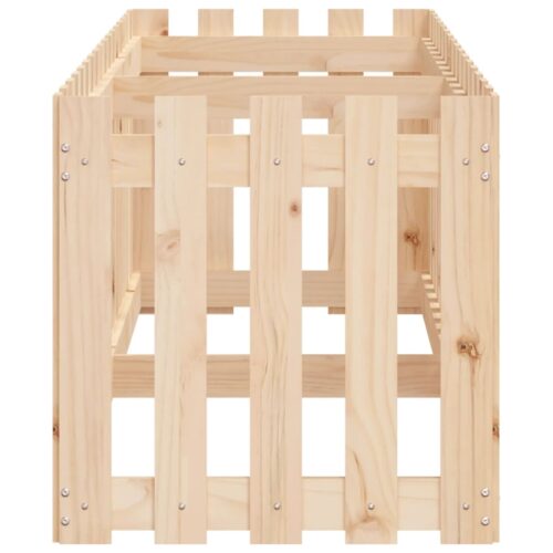 Garden Raised Bed with Fence Design 200x50x50cm Solid Wood Pine - Image 6