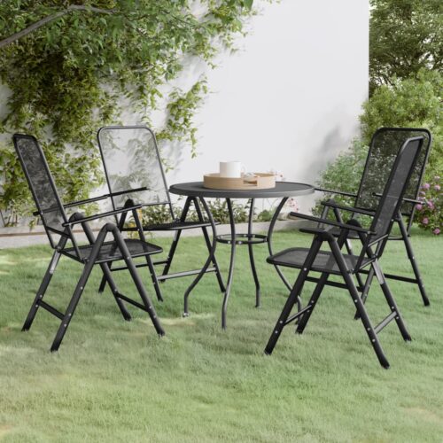 5-Piece Garden Dining Set Expanded Metal Mesh Anthracite - Image 2