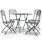 5-Piece Garden Dining Set Expanded Metal Mesh Anthracite